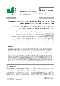 Bioactive Compounds and Physical Attributes of Cornus Mas Genotypes Through Multivariate Approaches