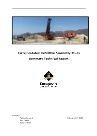 Certej Updated Definitive Feasibility Study Summary Technical Report