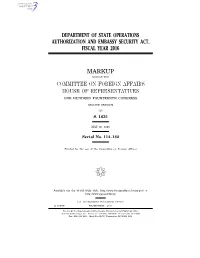 Department of State Operations Authorization and Embassy Security Act, Fiscal Year 2016