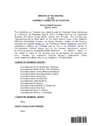 Assembly Committee on Taxation-April 9, 2015