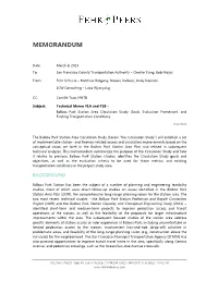 Balboa Park Station Area Circulation Study: Goals, Evaluation Framework, and Existing Transportation Conditions