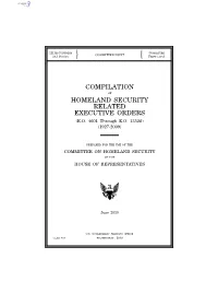Homeland Security Related Executive Orders (E.O