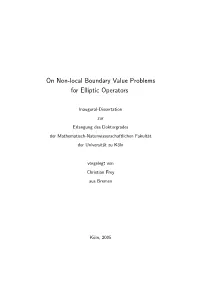 On Non-Local Boundary Value Problems for Elliptic Operators