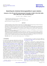 Searching for Chemical Inhomogeneities in Open Clusters Analysis of the CN and CH Molecular Band Strengths in NGC 2158, NGC 2420, NGC 2682, NGC 7789, and Berkeley 29