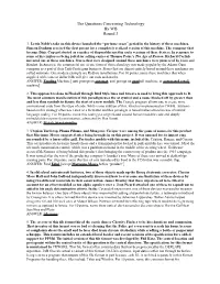 The Questions Concerning Technology by WB Round 3