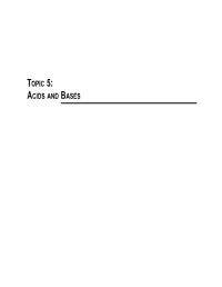 Topic 5: Acids and Bases