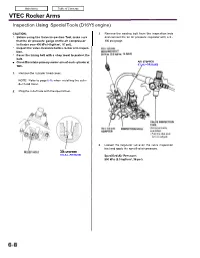 VTEC Rocker Arms Inspection Using Special Tools (D16Y5 Engine)