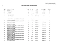 CSHL Audio Visual Collection Inventory