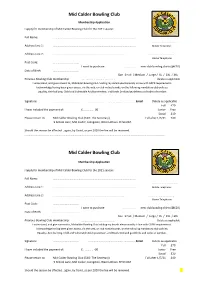 2021 Season Application Form