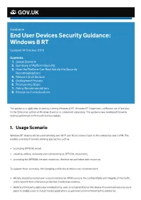 End User Devices Security Guidance: Windows 8 RT Updated 14 October 2013