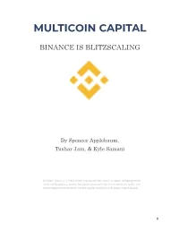 Binance Is Blitzscaling