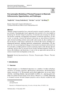 First-Principles Modeling of Thermal Transport in Materials