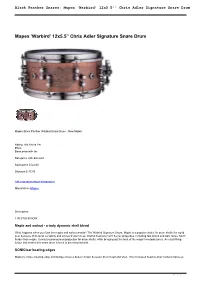 Mapex 'Warbird' 12X5.5'' Chris Adler Signature Snare Drum