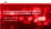 Nursing Management of Sprains, Strains and Playground Injuries