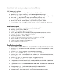 Old Testament Readings Responsorial Psalms New Testament Readings