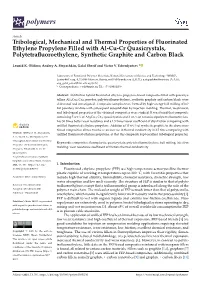 Tribological, Mechanical and Thermal Properties of Fluorinated Ethylene Propylene Filled with Al-Cu-Cr Quasicrystals, Polytetraf