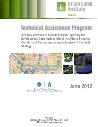 Atlanta Streetcar Corridor and Recommendations to Implement the Final Strategy