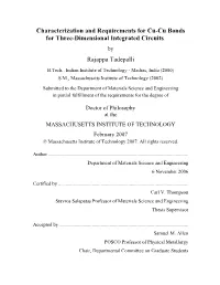 Characterization and Requirements for Cu-Cu Bonds for Three-Dimensional Integrated Circuits by Rajappa Tadepalli