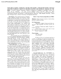Exploring Comets, Asteroids, and Related Bodies: a Report from the Campaign Strategy Working Group on Building Blocks and Chemical Origins of the Sses