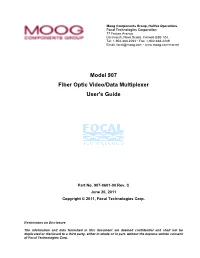Model 907 Fiber Optic Video/Data Multiplexer User's Guide