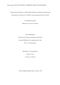 Running Head: TRANSCULTURAL COMMUNICATION VIA E-LEARNING