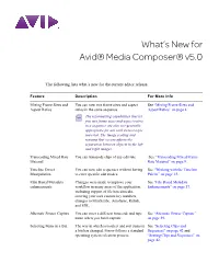 What's New for Avid® Media Composer® V5.0