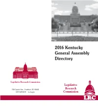 2016 Kentucky General Assembly Directory