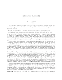 Introduction (Lecture 1)