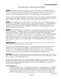 Introduction to International Waltz