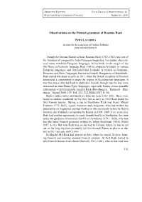 Observations on the Finnish Grammar of Rasmus Rask Petri LAUERMA
