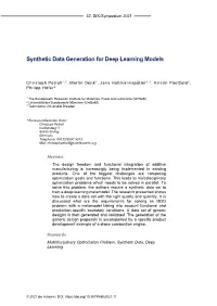 Synthetic Data Generation for Deep Learning Models