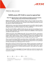 TAROM Selects ATR 72-600 to Renew Its Regional Fleet