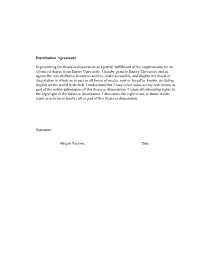 Distribution Agreement in Presenting the Thesis Or Dissertation As a Partial