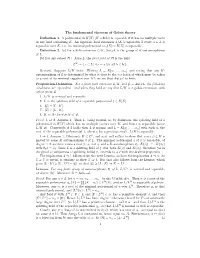 Fundamental Theorem of Galois Theory Deﬁnition 1