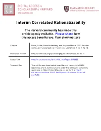 Interim Correlated Rationalizability