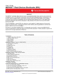 MSP430™ Flash Devices Bootloader (BSL) User's Guide (Rev