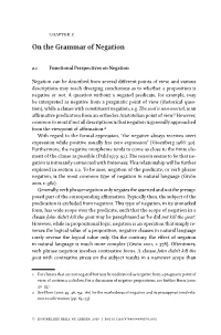 On the Grammar of Negation