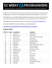 52 Teen Weeks.Pdf Program Index