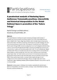 A Paratextual Analysis of Nurturing Opera Audiences: Transmedia Practices, Interactivity and Historical Interpretation in the We