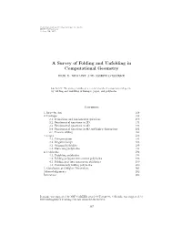 A Survey of Folding and Unfolding in Computational Geometry