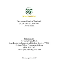 International Student Handbook (A Guide for F-1 Students) 16TH Edition