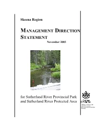 MANAGEMENT DIRECTION STATEMENT November 2003