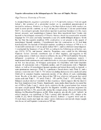Negative Alternations in the Bilingual Speech: the Case of Chipilo, Mexico