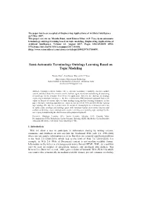 Semi-Automatic Terminology Ontology Learning Based on Topic Modeling