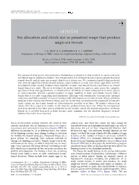 Sex Allocation and Clutch Size in Parasitoid Wasps That Produce Single-Sex Broods