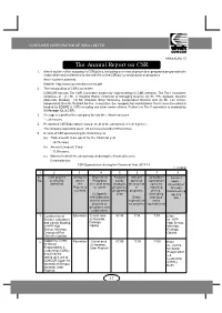 The Annual Report on CSR