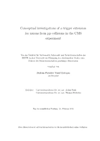 Conceptual Investigations of a Trigger Extension for Muons from Pp Collisions in the CMS Experiment