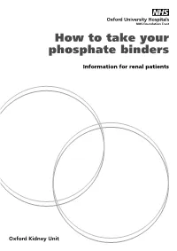 How to Take Your Phosphate Binders
