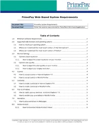 Minimum Software Requirements