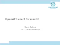 Openafs Client for Macos